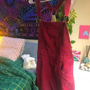 Burgundy overall dress